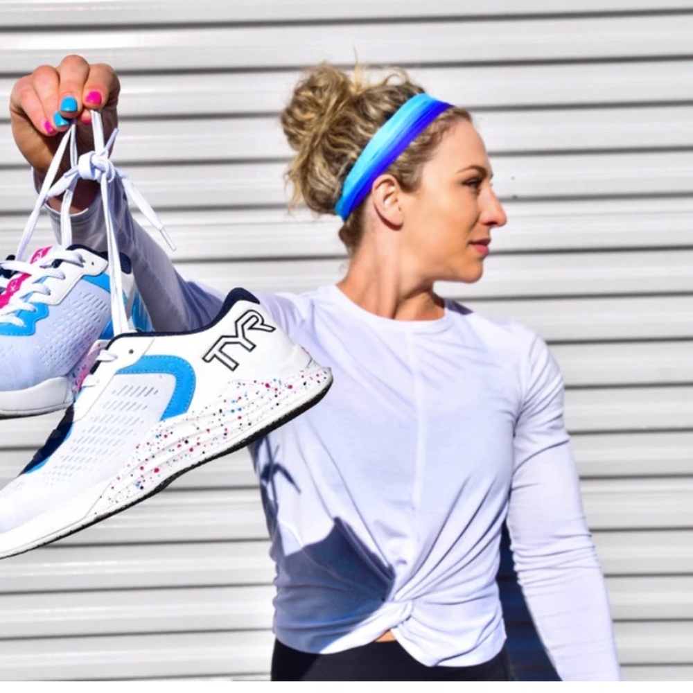 TYR White and Blue Performance Sneakers